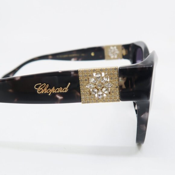 Chopard SCH287S 0721 55 Black on Grey Spotted, Clear Crystals, New Sunglasses. main image 4
